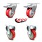 Service Caster 4 Inch Red Polyurethane Swivel Top Plate Caster Lock Brakes 2 Rigid SCC, 2PK SCC-TTL20S414-PPUB-RED-2-R-2 - alternate 3